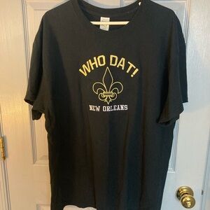 New Orleans, Saints embroidered T-shirt, NFL football black size XL.Who Dat